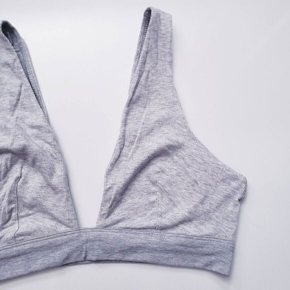 Victoria's Secret Gray Ribbed Plunge V-neck Bralette Comfortable - Picture 2 of 4